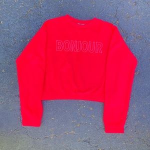 Hot pink bonjour Women’s crop top
